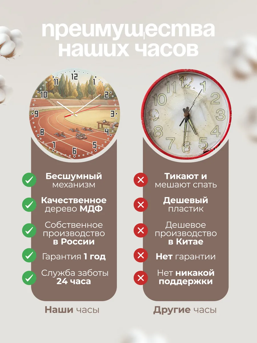 Часы настенные бесшумные Стадион Бег подарок Бегуну 33 см — фото 10