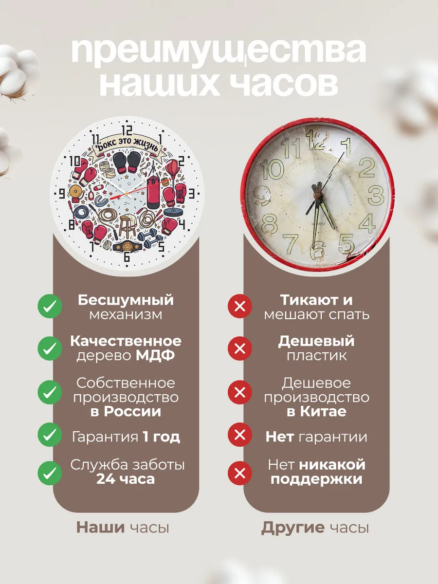 Часы настенные бесшумные Бокс подарок боксеру 33 см — фото 10