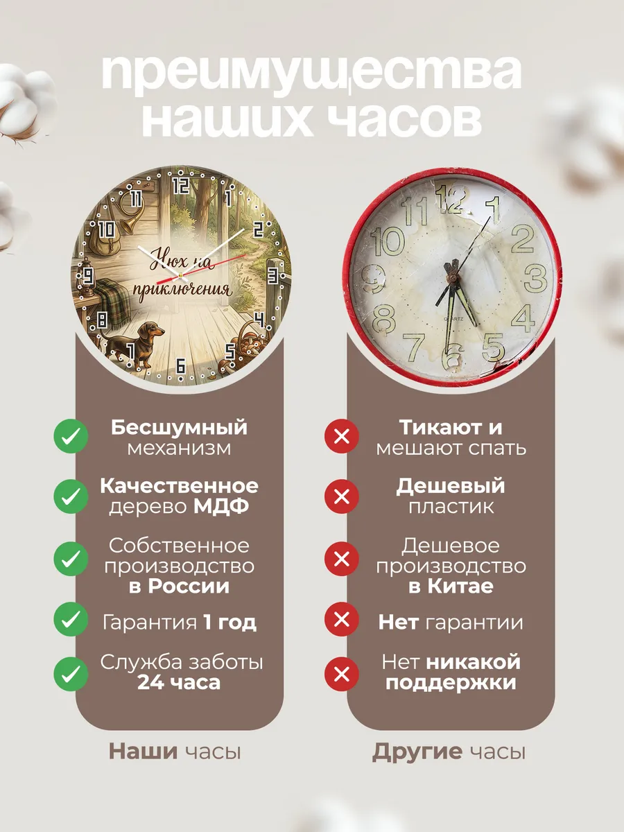 Часы настенные бесшумные Нюх на приключения Охотнику 33 см — фото 10