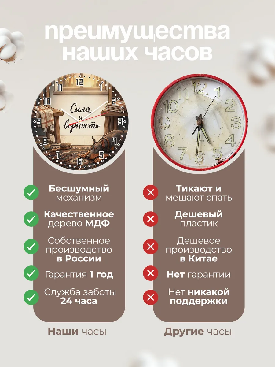 Часы настенные бесшумные Сила и верность подарок мужу 33 см — фото 10