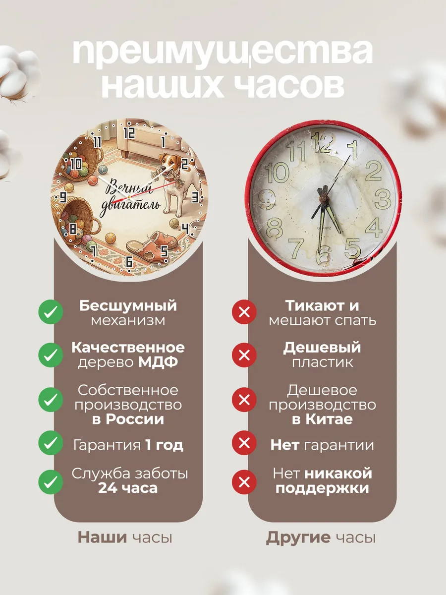 Часы настенные бесшумные Вечный двигатель подарок сыну 33 см — фото 10