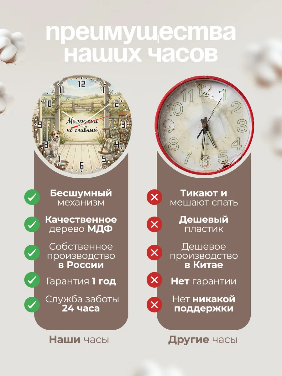 Часы настенные бесшумные Маленький но главный подарок 33 см — фото 10