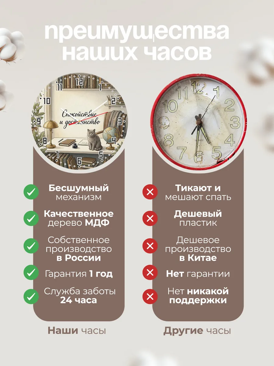 Часы настенные бесшумные Спокойствие и достоинство 33 см — фото 10