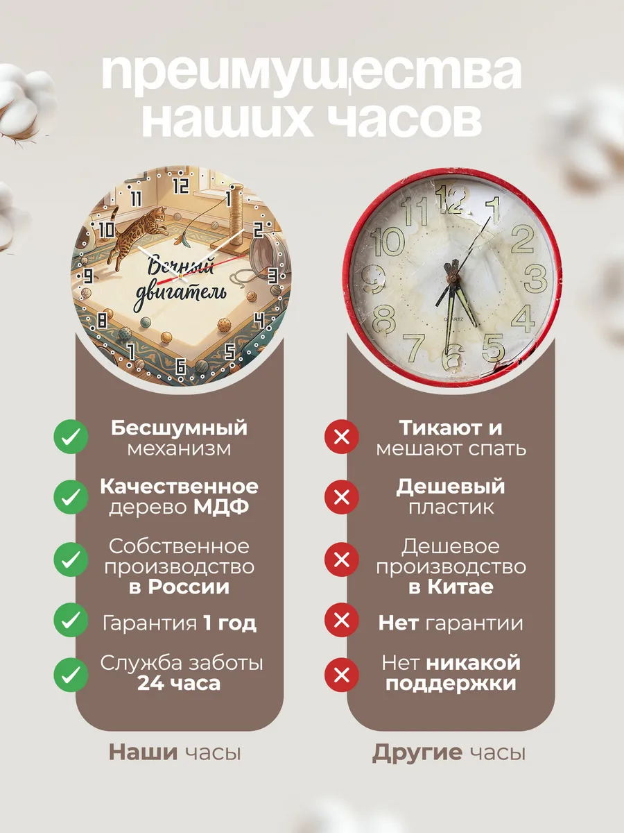 Часы настенные бесшумные Вечный двигатель в детскую 33 см — фото 10
