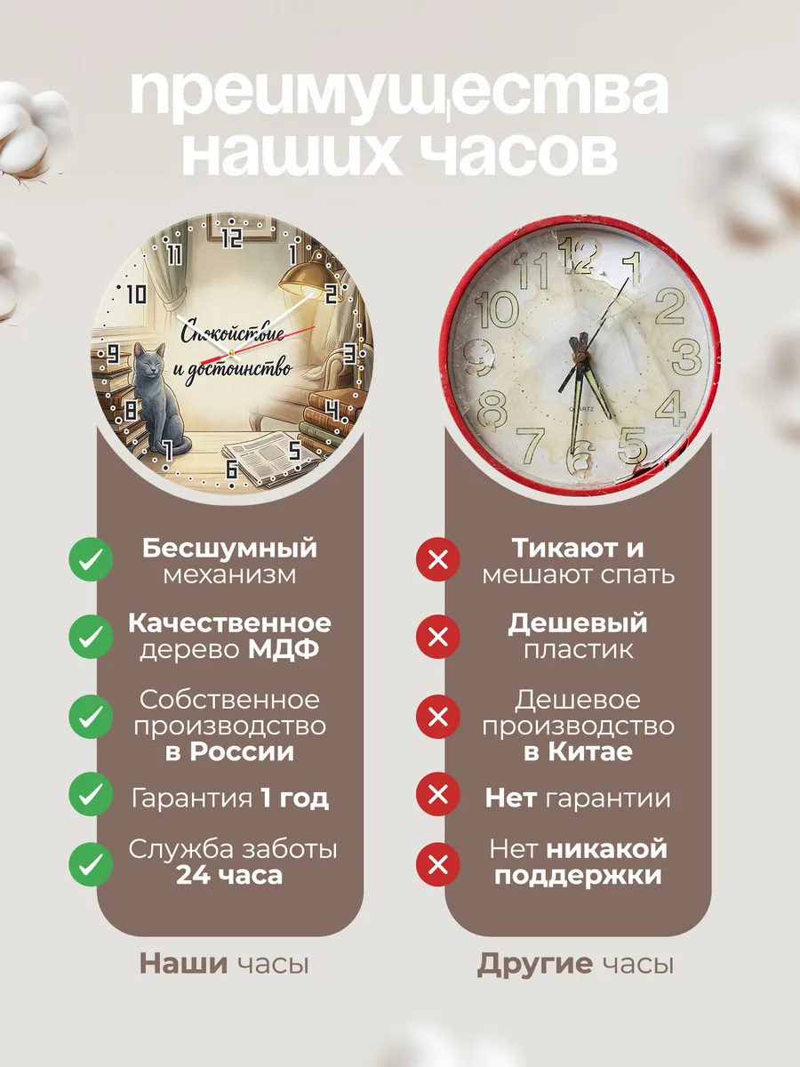 Часы настенные бесшумные Спокойствие и достоинство 33 см — фото 10