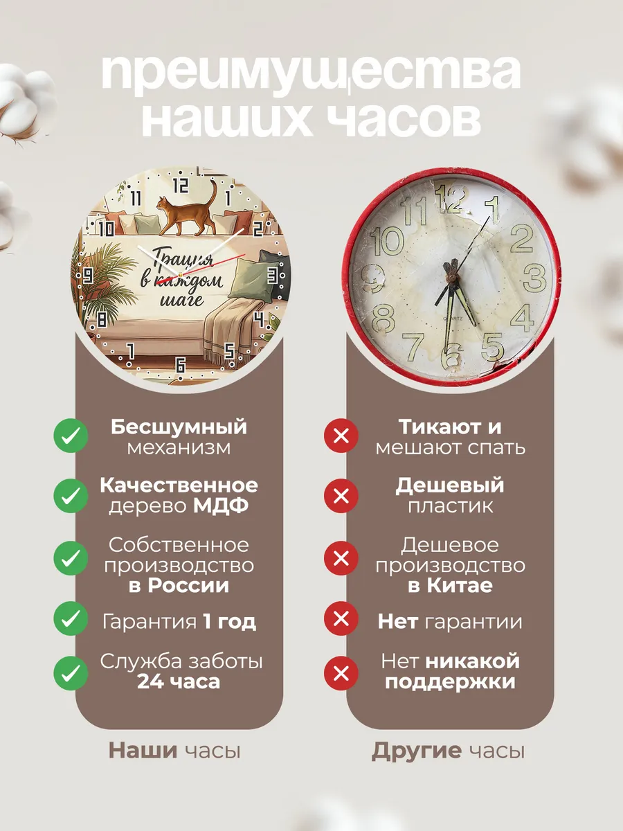 Часы настенные бесшумные Грация в каждом шаге подарок 33 см — фото 10