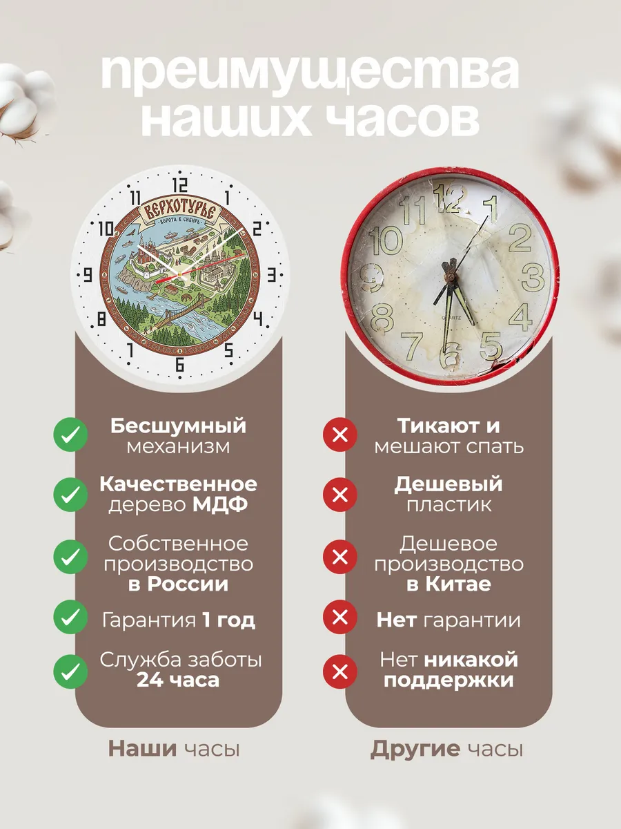 Часы настенные бесшумные Верхотурье 33 см — фото 10