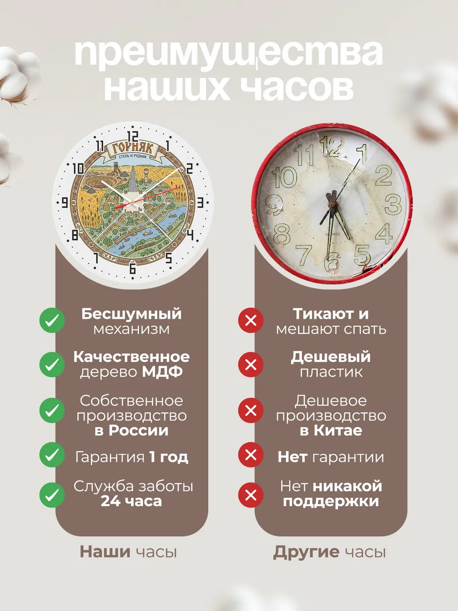 Часы настенные бесшумные Горняк 33 см — фото 10