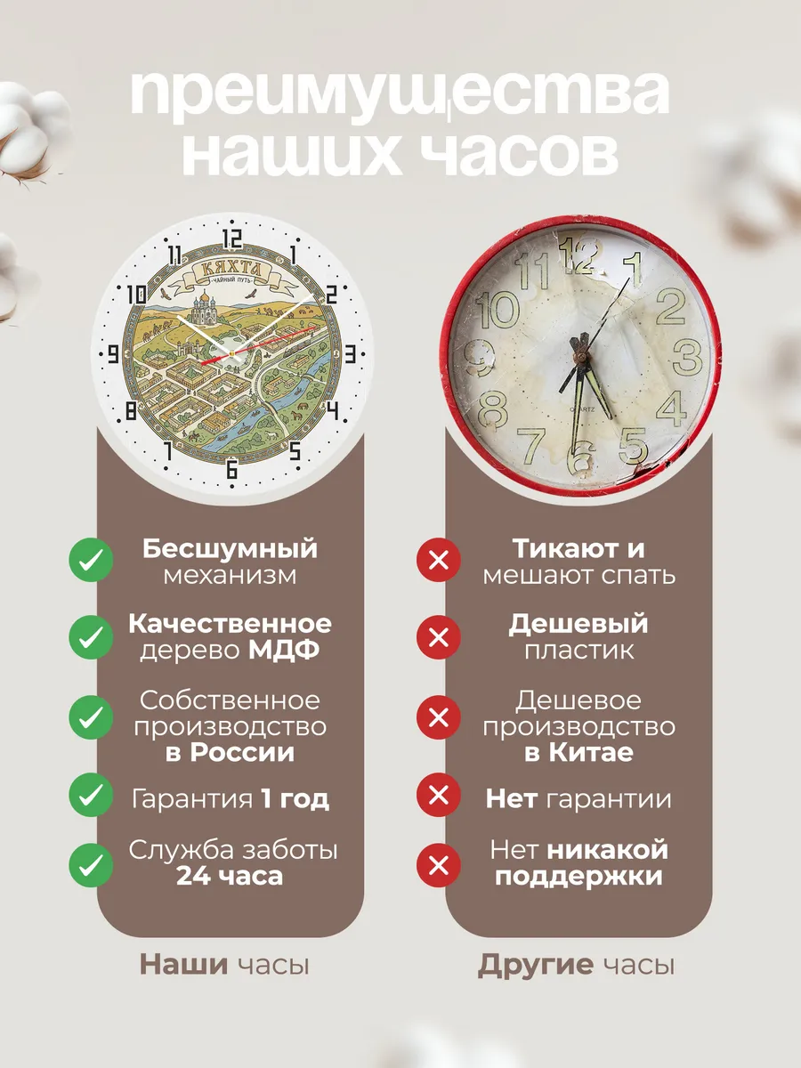 Часы настенные бесшумные Кяхта 33 см — фото 10