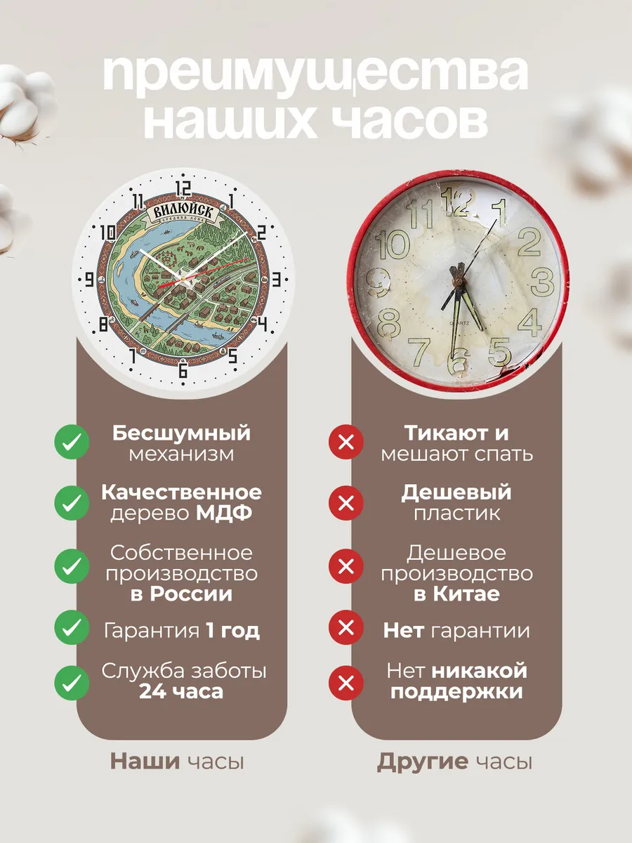 Часы настенные бесшумные Вилюйск 33 см — фото 10