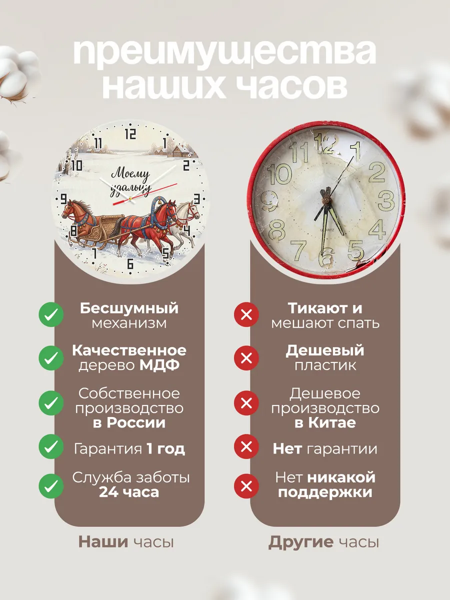 Часы настенные бесшумные Моему удальцу 33 см — фото 10