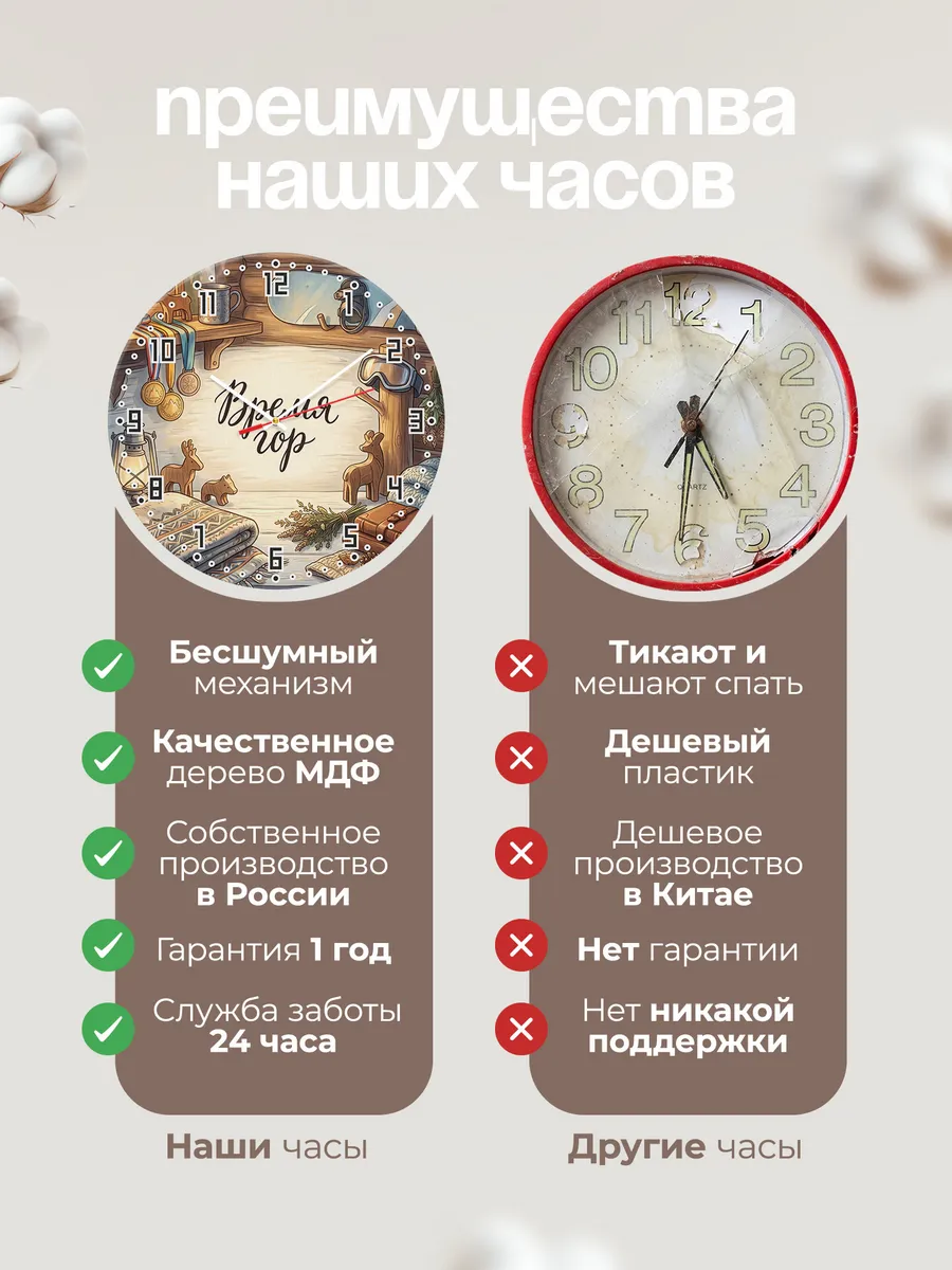 Часы настенные бесшумные Время гор подарок тренеру 33 см — фото 10