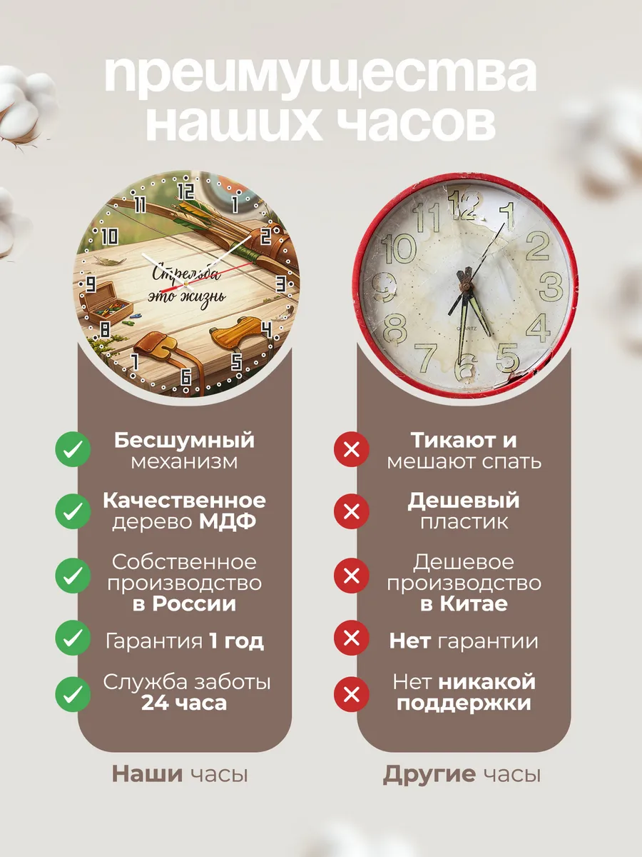 Часы настенные бесшумные Стрельба это жизнь лучнику 33 см — фото 10
