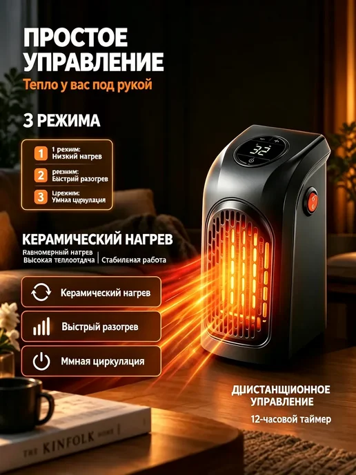 обогреватель для дома,Тепловая пушка электрическая, вариант, фото 5