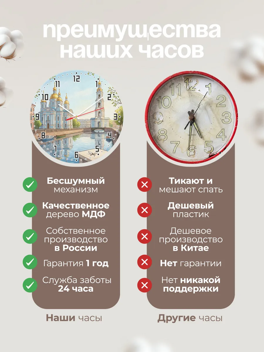 Часы настенные бесшумные Никольский морской маслом 33 см — фото 10