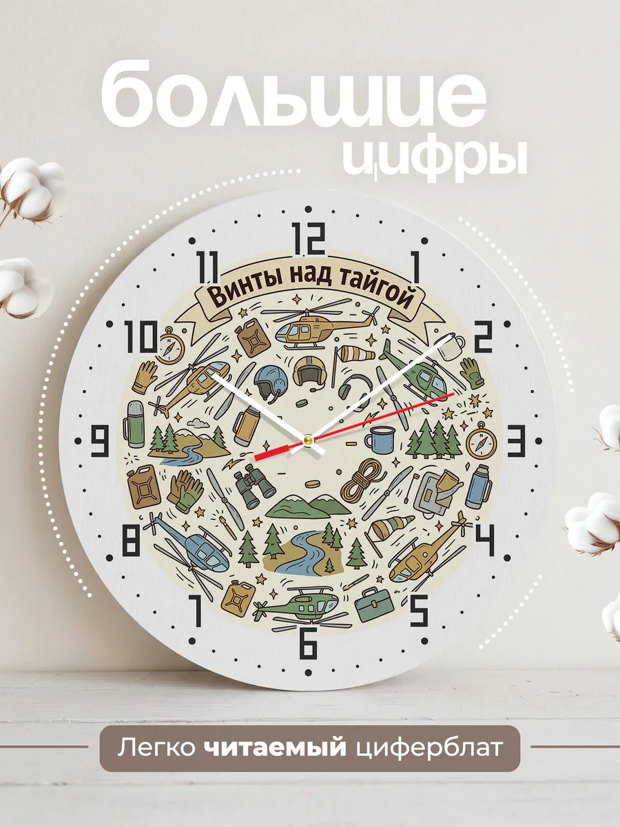 Часы настенные бесшумные Тем кто спасает с неба 33 см — фото 2