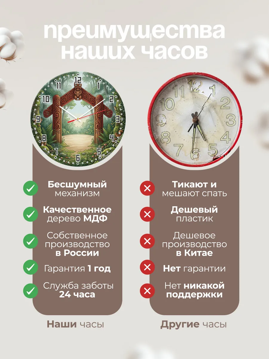 Часы настенные бесшумные Резьба маори подарок 33 см — фото 10