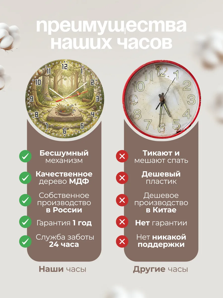 Часы настенные бесшумные Жертвенный камень 33 см — фото 10