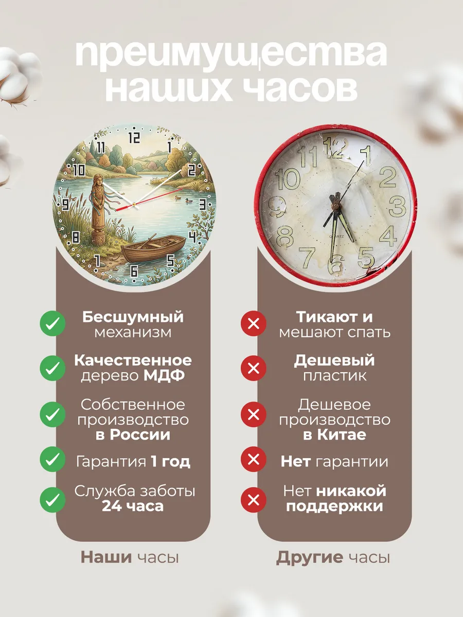 Часы настенные бесшумные Идол у реки подарок 33 см — фото 10