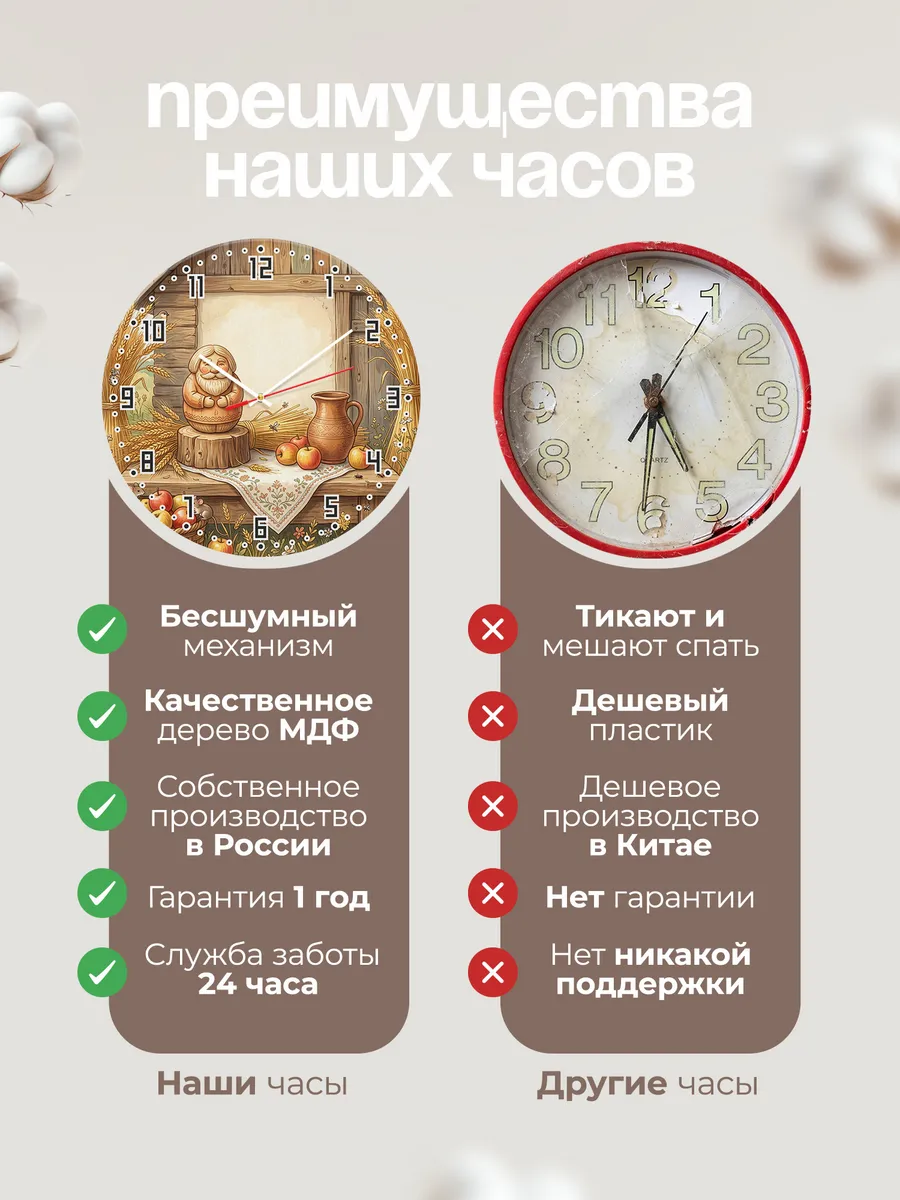Часы настенные бесшумные Идол плодородия подарок 33 см — фото 10