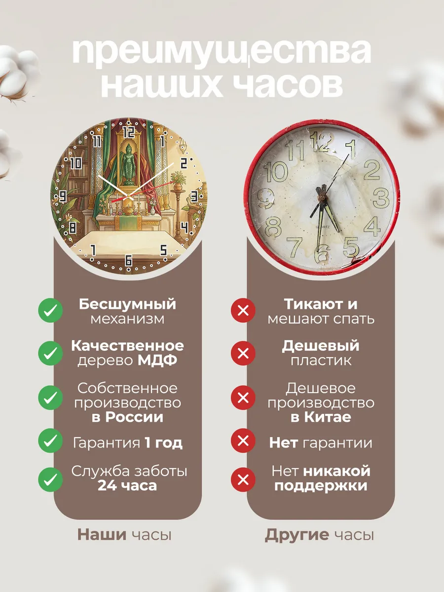 Часы настенные бесшумные Изумрудный Будда подарок 33 см — фото 10