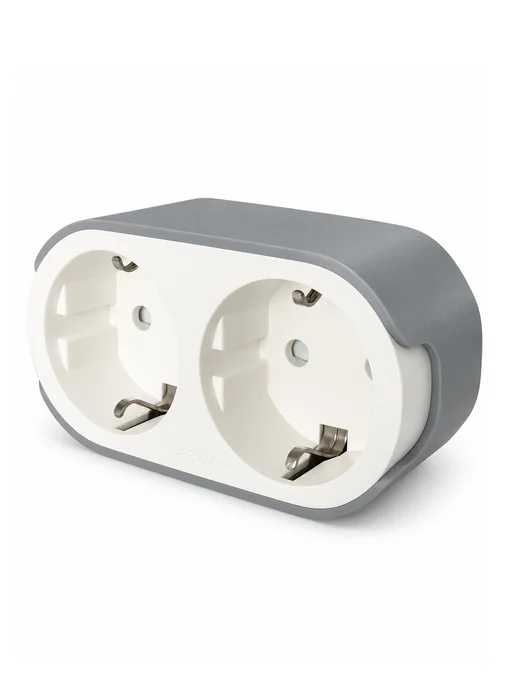 DEKRON Двойник для розетки с заземлением и шторками 16А, 230V, белый, фото 7