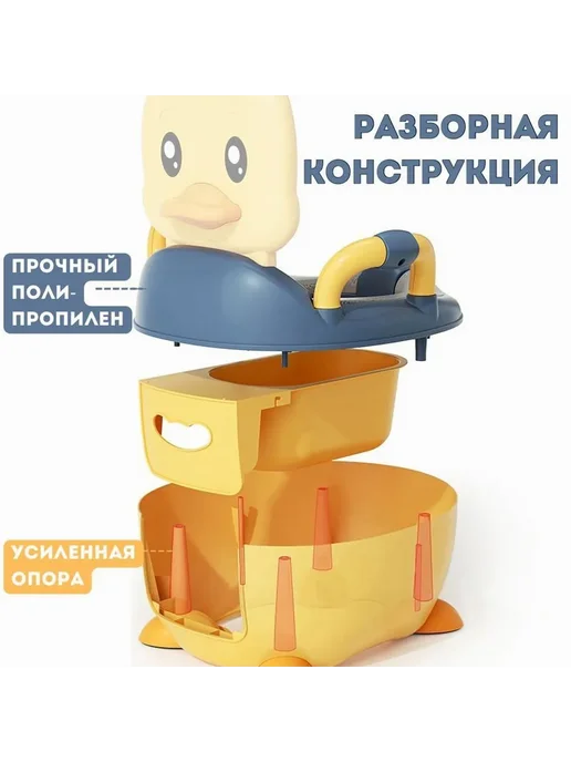 Горшок детский с сиденьем, ручкой и крышкой Розовый, розовый, фото 4