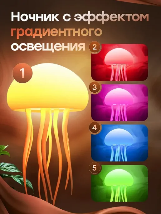 Ночник настольный Танцующая медуза-279397709, вариант, фото 2