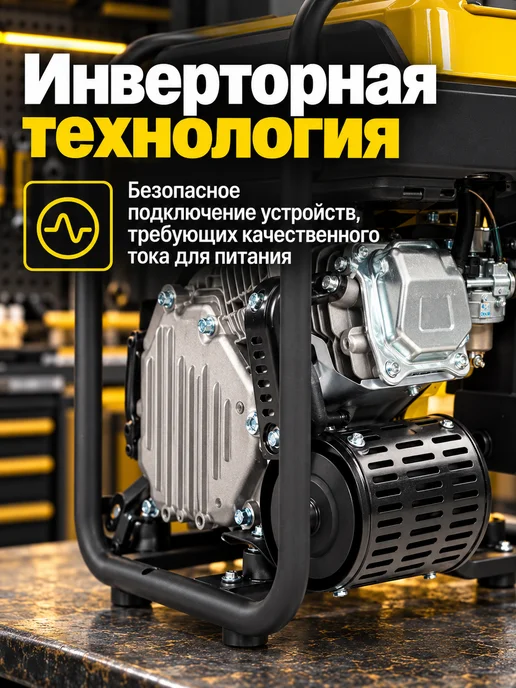 CHAMPION Генератор инверторный бензиновый 2.1 квт IGG2200, черный, фото 3