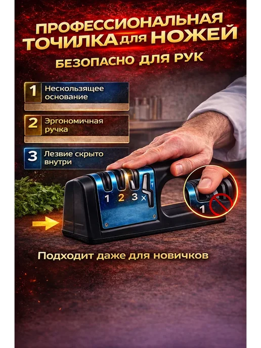 MARINA BI Точилка для ножей алмаз и ножниц, черный, фото 2