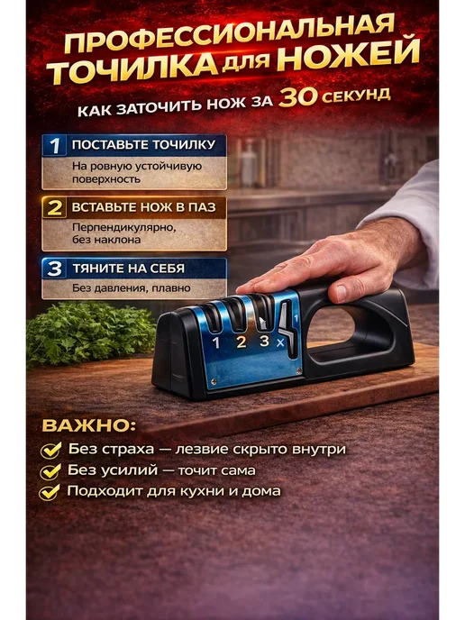 MARINA BI Точилка для ножей алмаз и ножниц, черный, фото 3