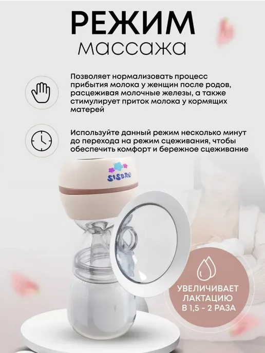 Sisbro Молокоотсос электрический Sisbro, розовый, фото 3