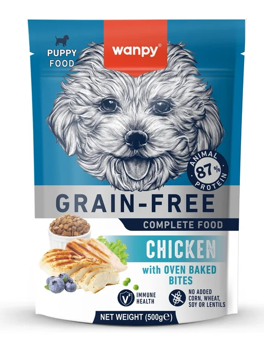 Сухой корм wanpy Dog для собак, беззерновой, щенки, курица, 0,5 кг, фото 7