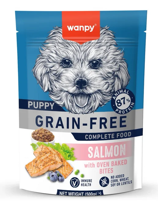 Сухой корм wanpy Dog для собак, беззерновой, щенки, лосось, 0,5 кг, фото 7