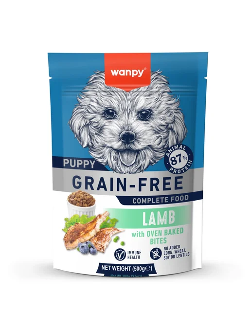Сухой корм wanpy Dog для собак, беззерновой, щенки, ягненок, 0,5 кг