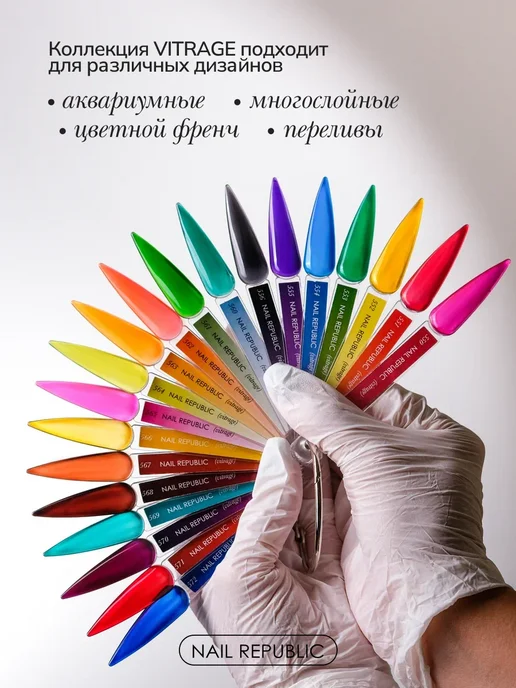 Nail Republic Витражный гель-лак для ногтей, Глубокий синий (10 гр), 10 г, фото 8