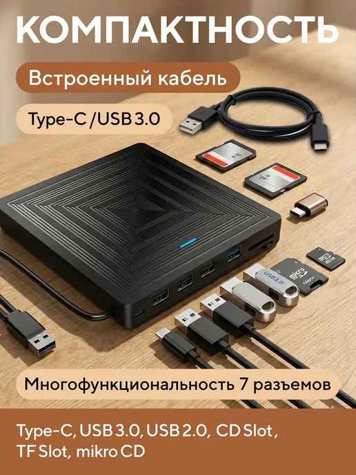 Дисковод для ноутбука внешний, вариант, фото 5