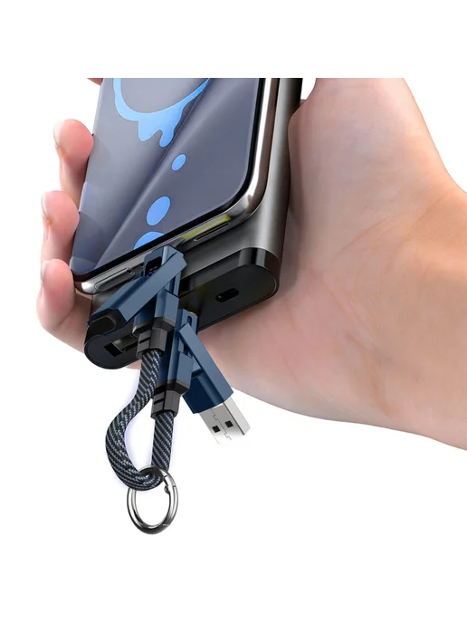 2 шт кабеля с дисплеем 4в1 для Type-C Lightning USB-A, быстр, 2 шт, фото 3