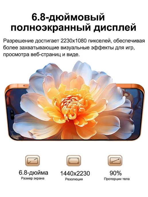 Смартфон Pro Max I17 Pro Max 16/1024 ГБ, оранжевый, фото 2