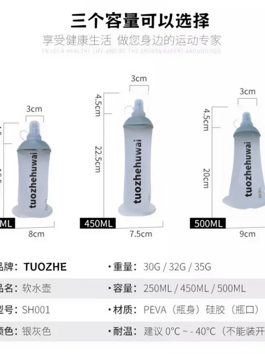 Водяной пакет для походов 1.5L 2L складной, 1,5 л, 2 л, фото 2