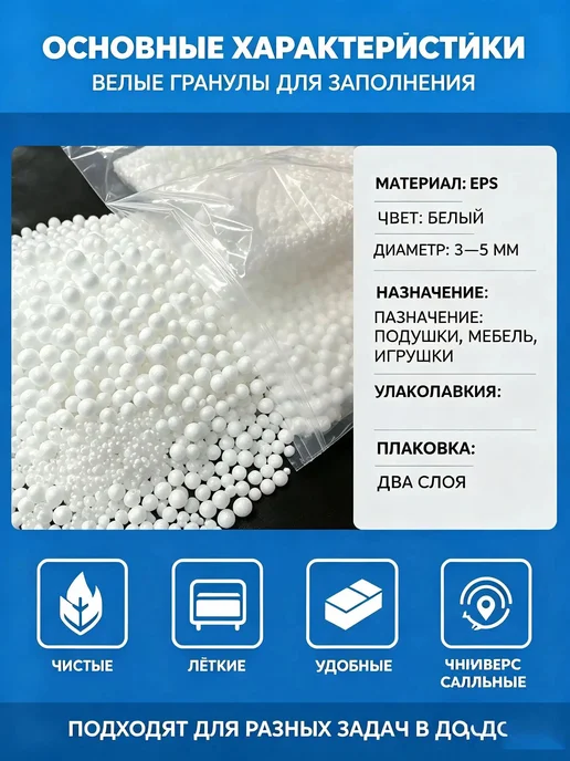 Наполнитель из пенополистирола для кресла-мешка, 20 л, 20 л, фото 7