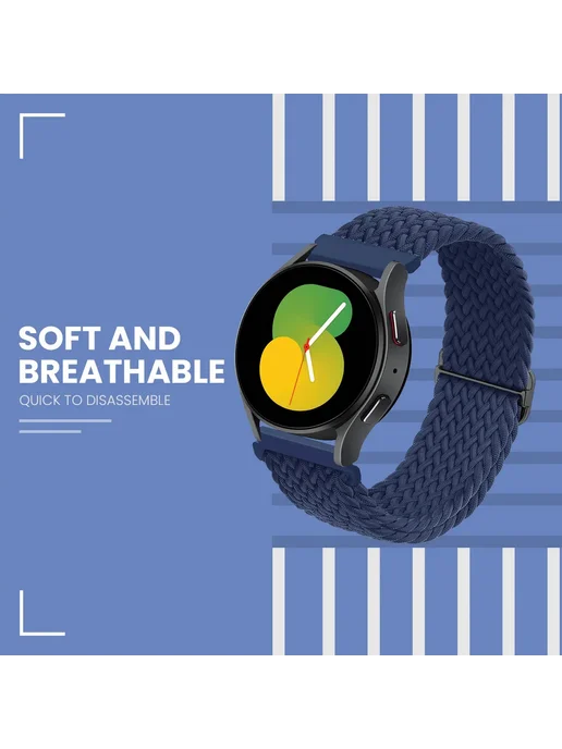 CAOWTAN Ремешок для Samsung Galaxy Watch 7 6 5 22мм, Синий, синий, фото 6
