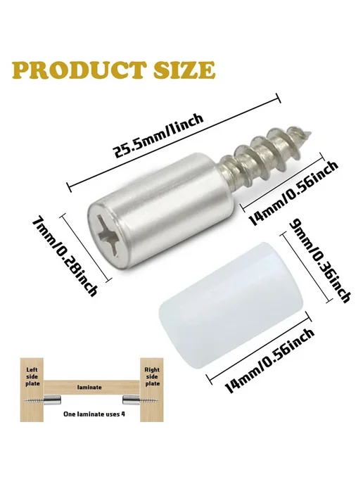 Нет бренда Кронштейн для полки из железа Screw White cover, 60pcs(30set, 200 шт, фото 7