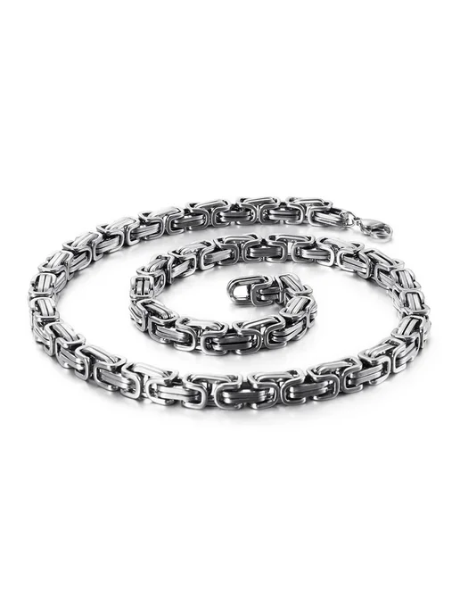 KALEN Цепочка Византийская из нержавеющей стали Бежевый, 6mm, серый
