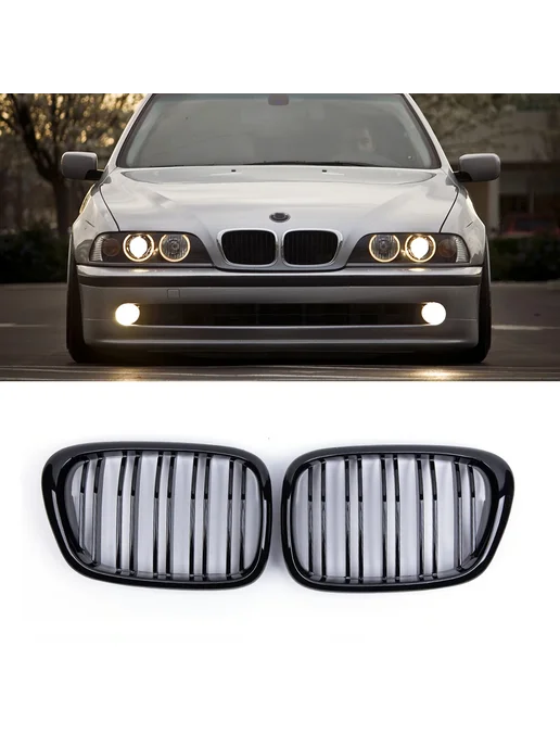 Tefanball Глянцевая черная решетка радиатора для BMW E39 1999-2003, черный, фото 3