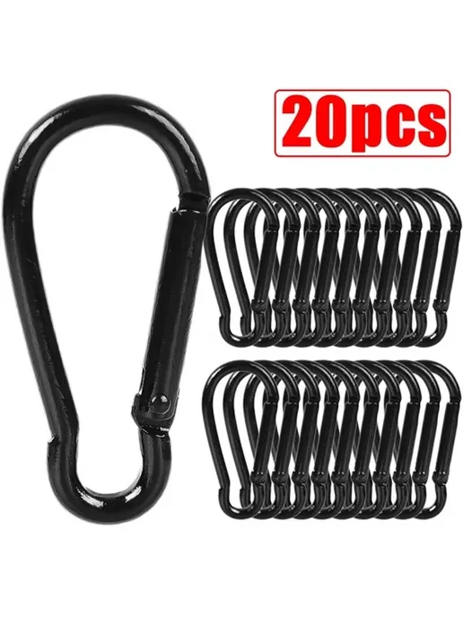 Мини-карабины из алюминия 50 10 шт Черный, Black(20pcs), 10 шт, 20 шт