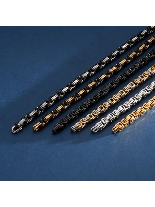 KALEN Цепочка Византийская из нержавеющей стали Бежевый, 6mm, бежевый, фото 5