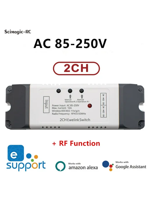 Scimagic-RC 2ch WiFi реле 85-250V RF, вариант