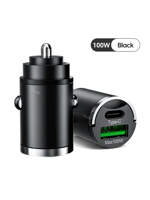 Olaf Автозарядка в авто 100W USB A C Black, 100 Вт