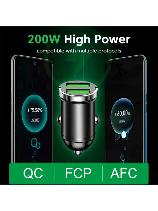 Olaf Автозарядка в авто 100W USB A C Black, 100 Вт, фото 6